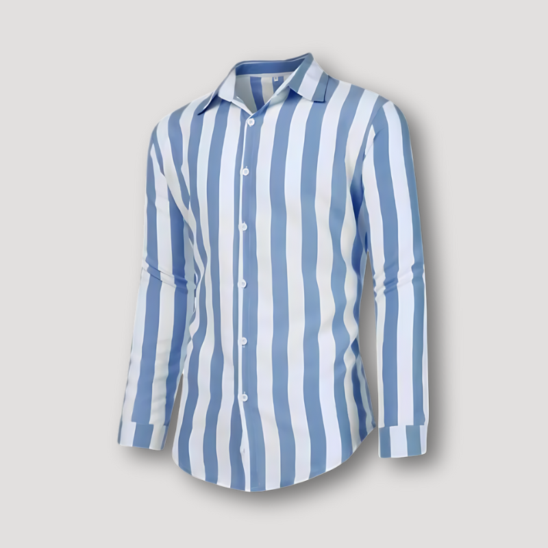 Casual Vertical Stripe Long Sleeve Collar Shirt