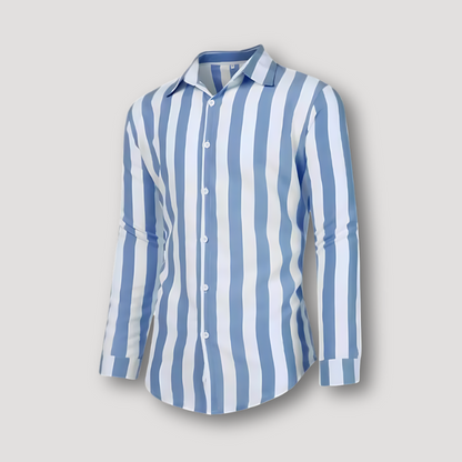 Casual Vertical Stripe Long Sleeve Collar Shirt