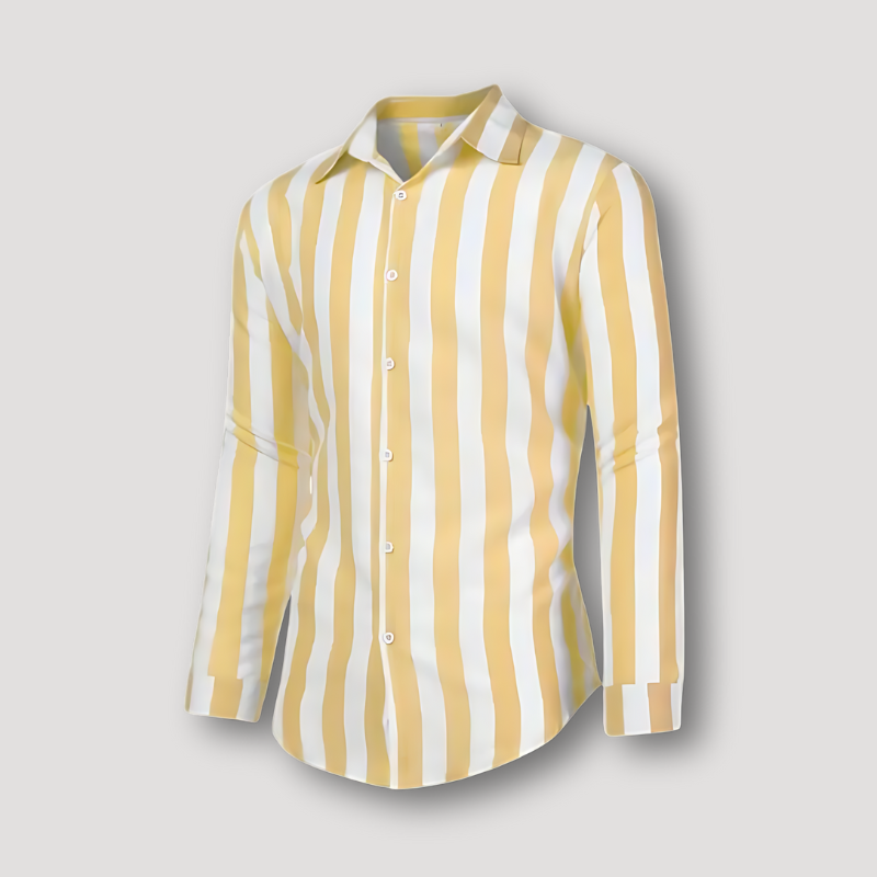 Casual Vertical Stripe Long Sleeve Collar Shirt