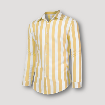 Casual Vertical Stripe Long Sleeve Collar Shirt