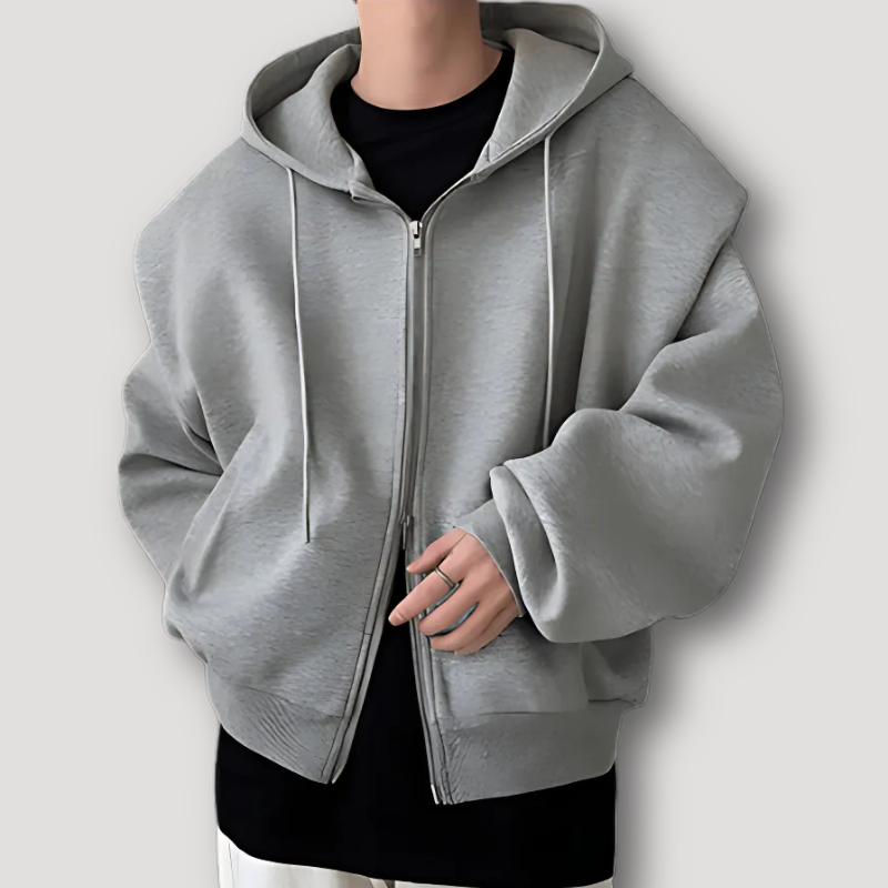 Trendy Streetwear Oversized Hoodie For Men Zip Up