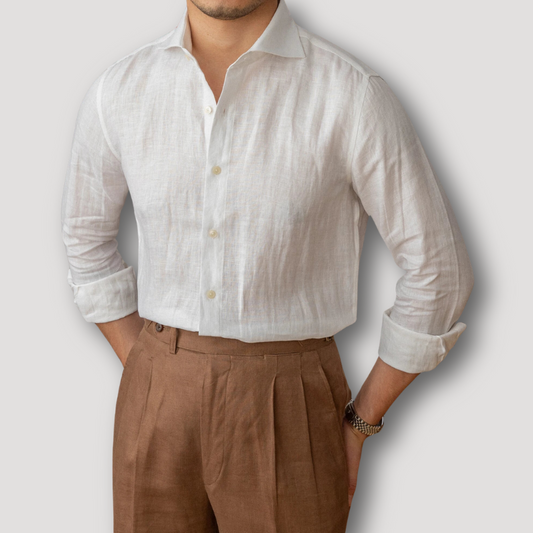 Breathable Lightweight Long Sleeve Linen Shirt