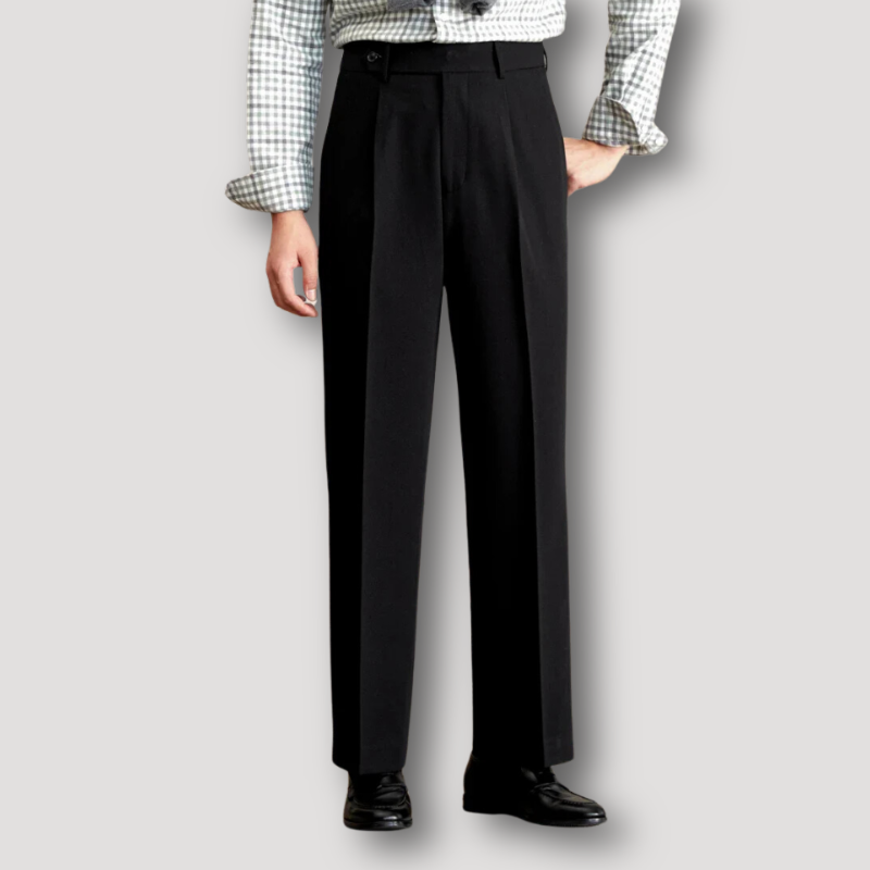 Old Money Style Straight Cut High Waist Trousers Pants Men