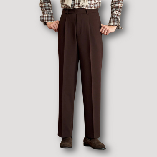 Old Money Style Straight Cut High Waist Trousers Pants Men