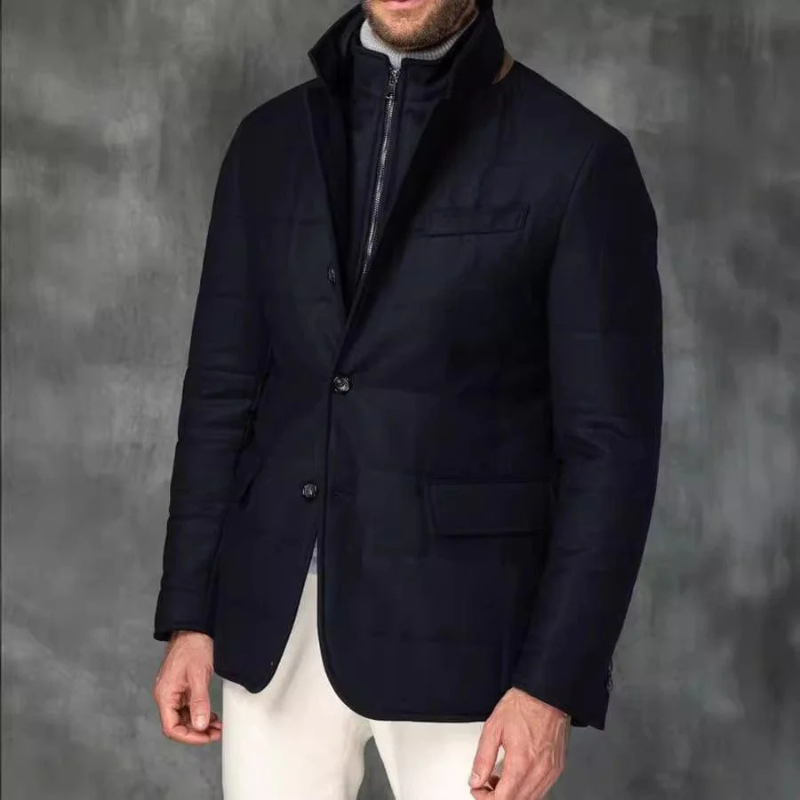 Slim Fit Quilted Winter Blazer Jacket Men