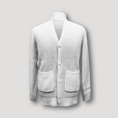 Ribbed Knitted Chunky Buttons Cardigan Sweater Men Sale