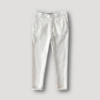 Straight Cut Oversized Trousers Men's Casual Linen Pants