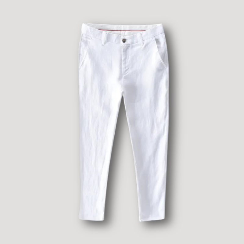 Straight Cut Oversized Trousers Men's Casual Linen Pants