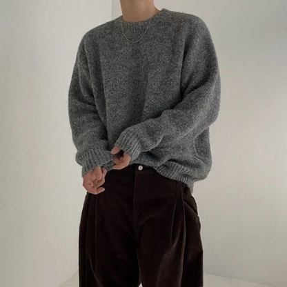 Oversized Grey Pullover Wool Sweaters Men Sale