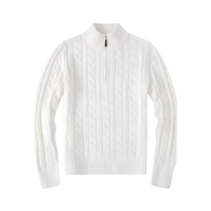 Men's Half Zip Cable Knit Sweater - Winter