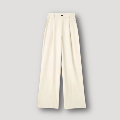 Stylish Pinstripe Wide-Leg Pleated Trousers for Men