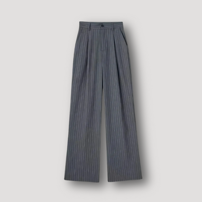 Stylish Pinstripe Wide-Leg Pleated Trousers for Men