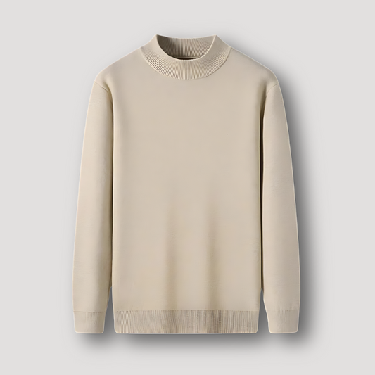 Tailored Fit Long Sleeve Wool Sweater for Men