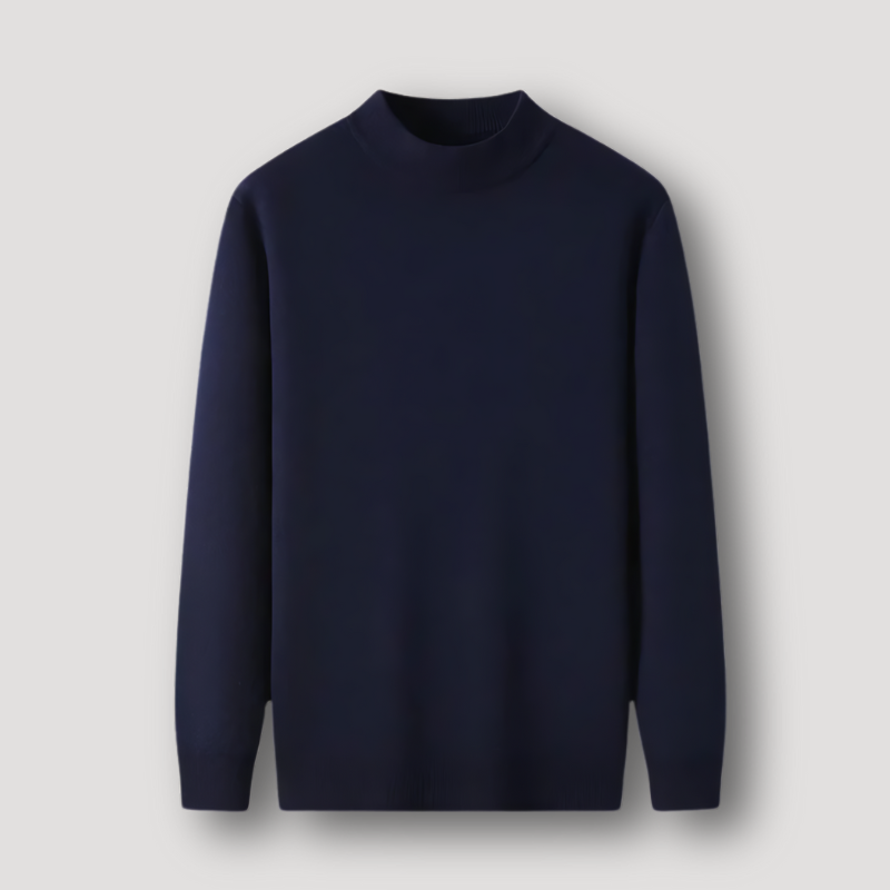 Tailored Fit Long Sleeve Wool Sweater for Men