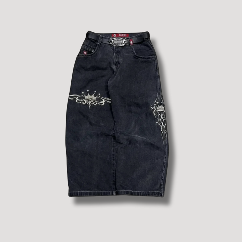 Hip Hop Tribal Royal Crown Denim Jeans