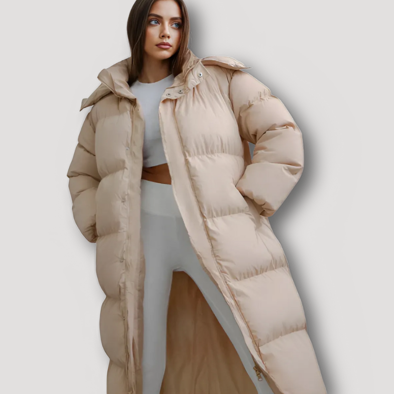 Stylish Hooded Long Puffer Coat Jacket Women