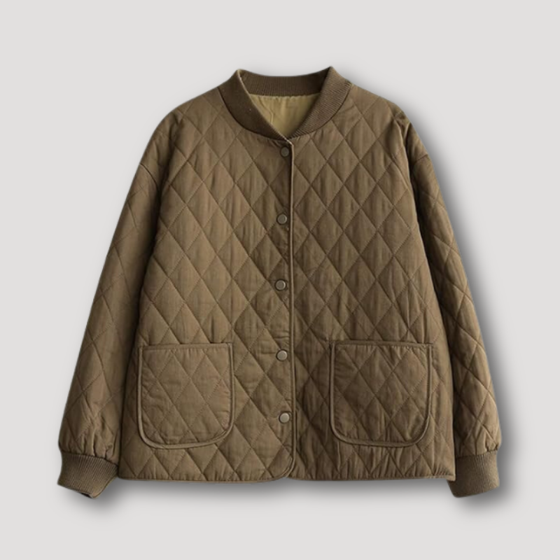 Winter Quilted Diamond Pattern Jacket Women