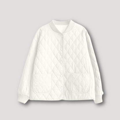 Winter Quilted Diamond Pattern Jacket Women