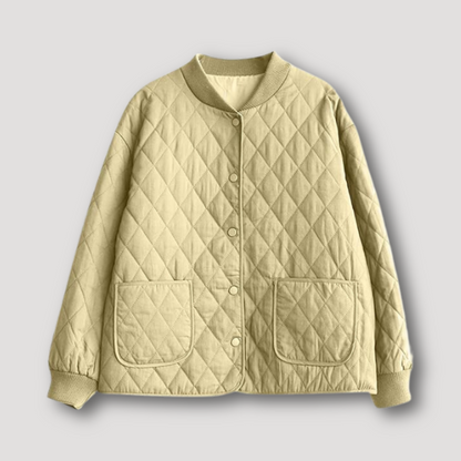 Winter Quilted Diamond Pattern Jacket Women