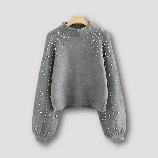 Elegant Pearl Embellished Beaded Sweater Women Sale