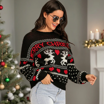 Merry Christmas Reindeer Ugly Christmas Sweater Women