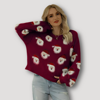 Relaxed Fit Santa Claus Knitted Christmas Sweater