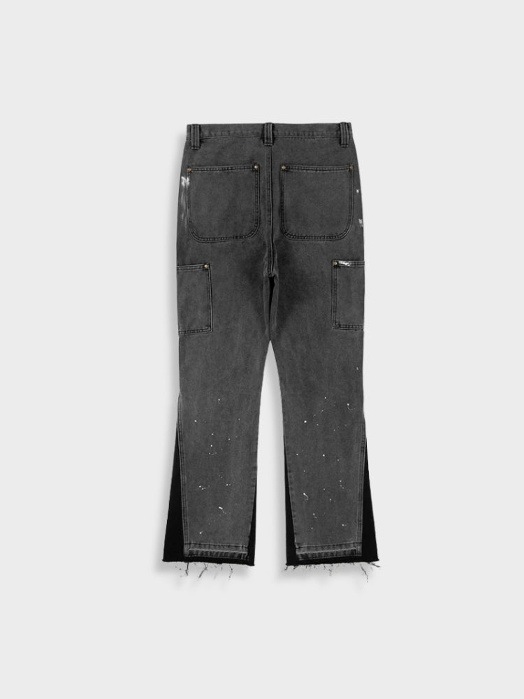 Vintage Patched Trousers Denim Jeans For Men