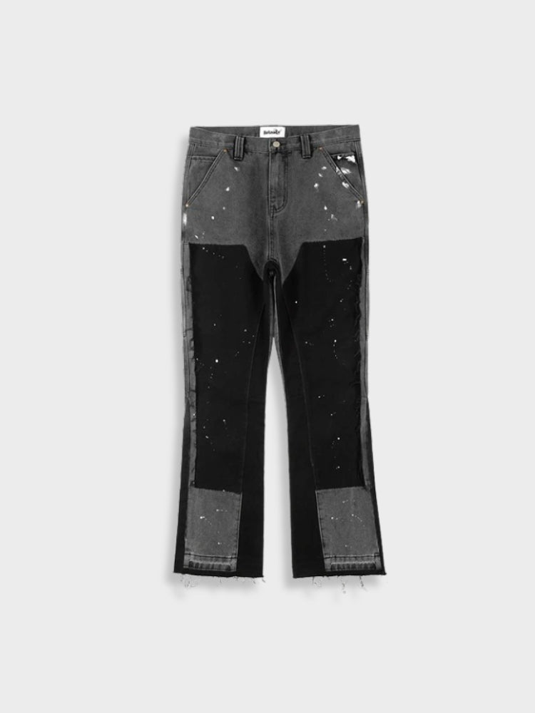 Vintage Patched Trousers Denim Jeans For Men