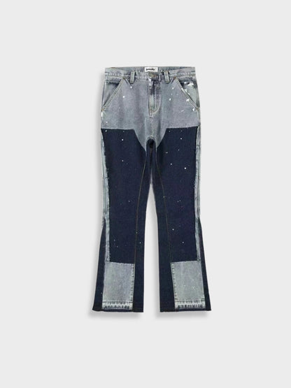 Vintage Patched Trousers Denim Jeans For Men